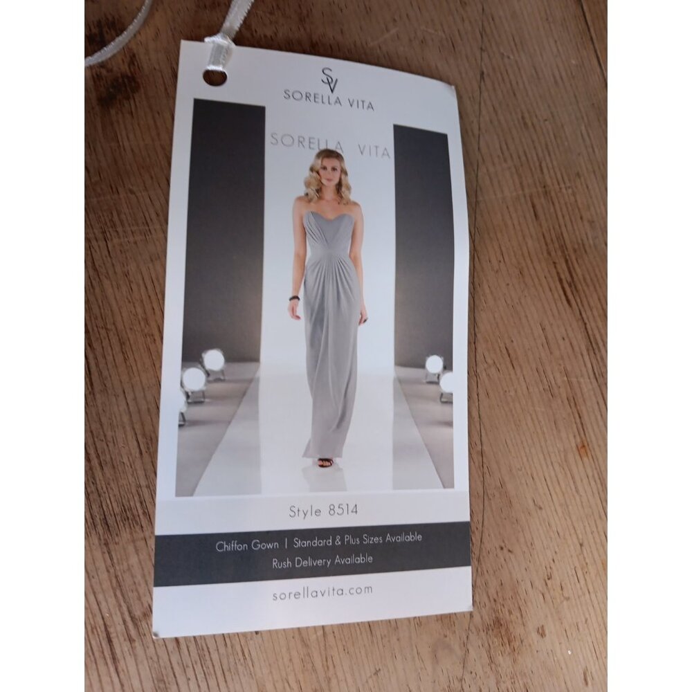 Sorella Vita Long Chiffon Dress Women 12 Black Strapless 8514 Evening Formal NWT - Picture 3 of 7
